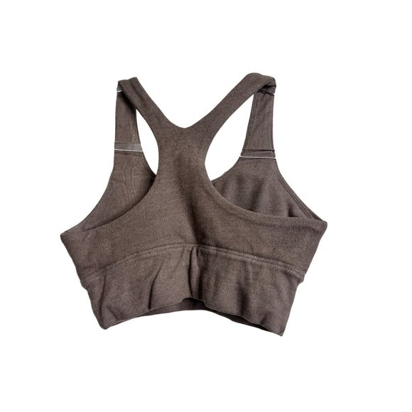 Womens Shirt Womens XS Brown Cropped Light Ribbed Sports Tank Top Racerback - Picture 5 of 5